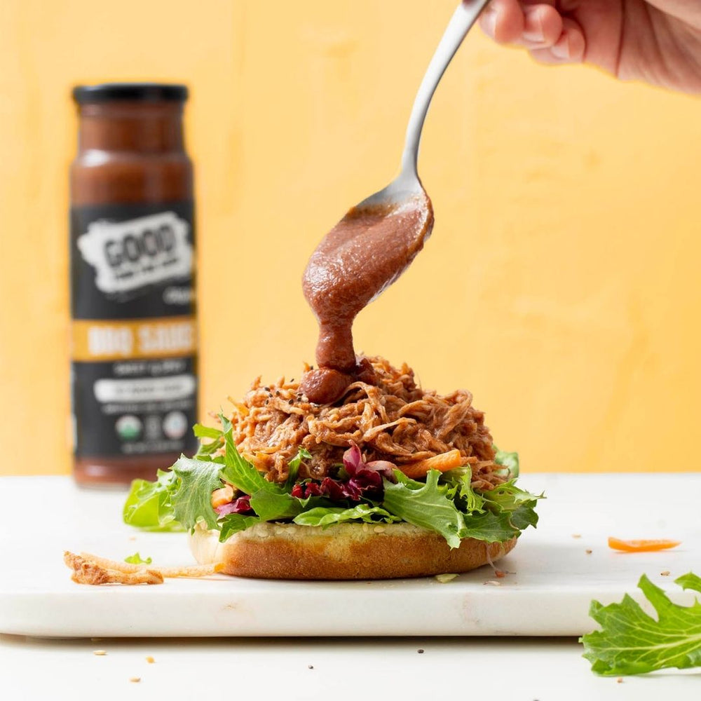 
                  
                    Load image into Gallery viewer, organic bbq sauces, no added sugar bbq sauces, good food for good sauces, vegan bbq sauces, keto bbq sauces, paleo bbq sauce, plant based bbq sauce, whole30 bbq sauce, barbecue sauce
                  
                