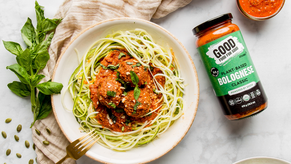 Zoodles with Meatballs and Bolognese