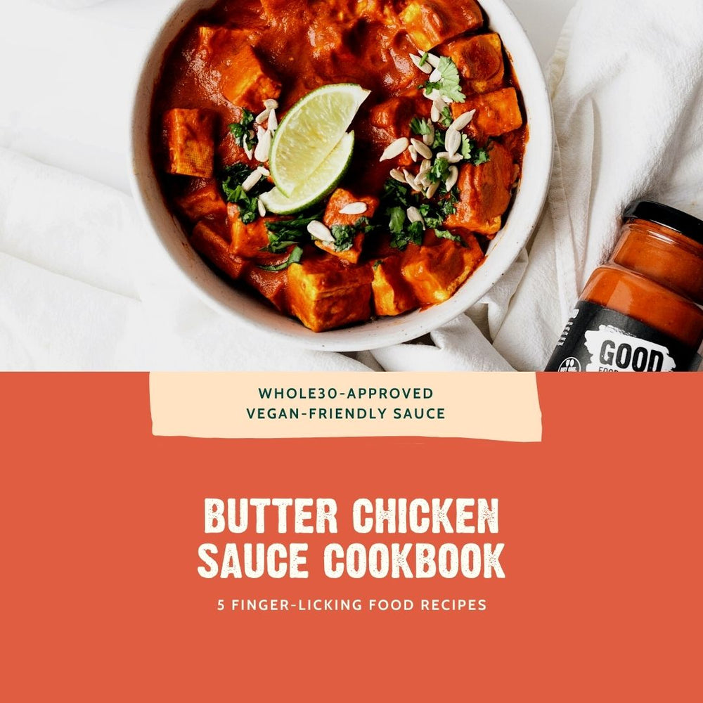 
                  
                    Load image into Gallery viewer, butter chicken sauce recipes and a cookbook by good food for good
                  
                