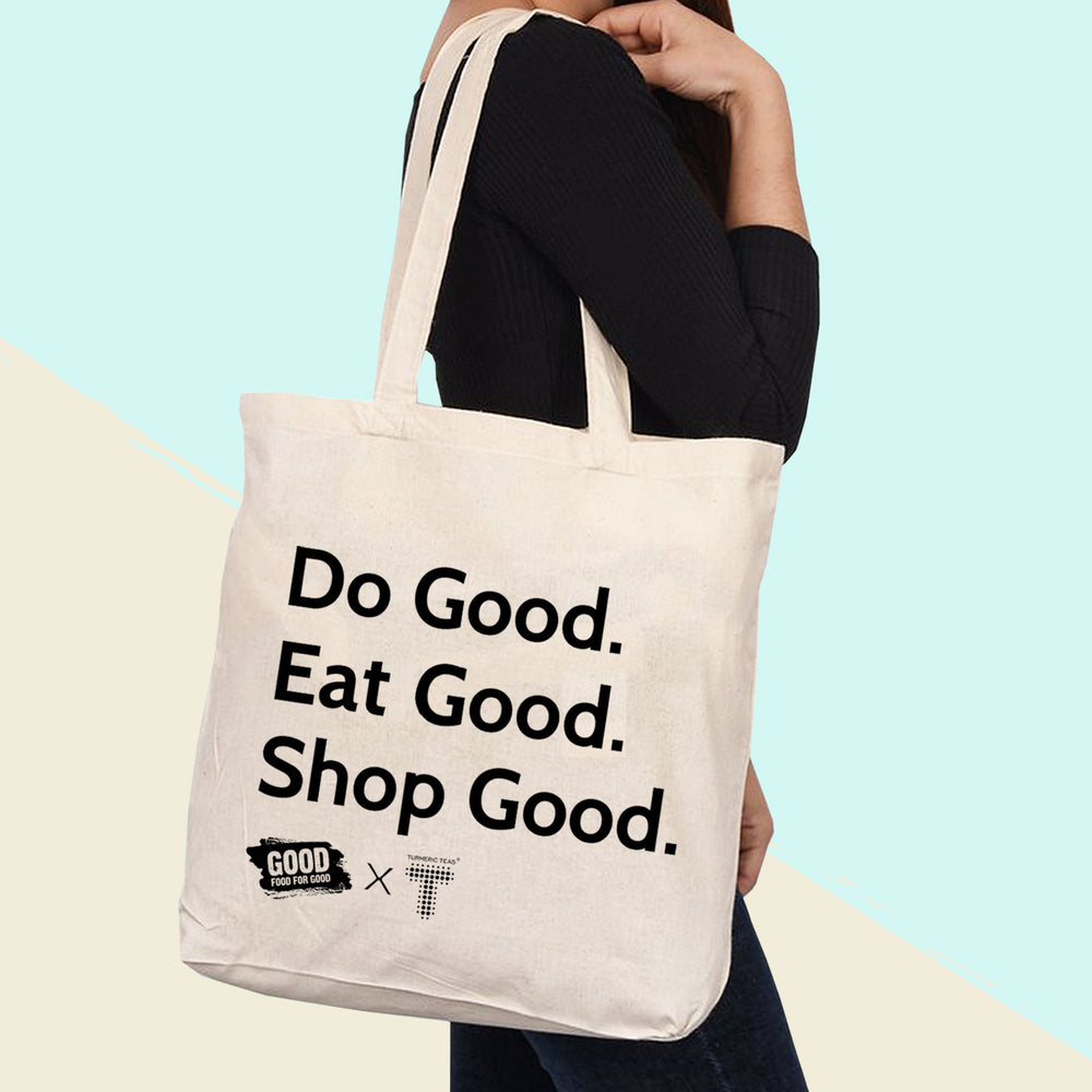 good food for good tote gives back to those in need. buy one feed one. do good tote. shop good. shop local. 