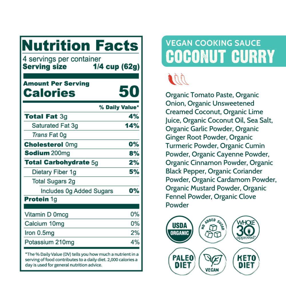 
                  
                    Load image into Gallery viewer, coconut curry, organic coconut curry, keto coconut curry, paleo coconut curry, vegan coconut curry, whole30 coconut curry, indian cooking sauce, indian curry sauce, indian simmer sauce, organic indian sauce, organic indian simmer sauce, keto indian sauce, keto indian curry sauce, keto curry sauce, vegan curry sauce, vegan indian sauce, vegan coconut sauce, good food for good sauce, whole30 indian cooking sauce, whole30 indian curry sauce, whole30 indian sauce
                  
                